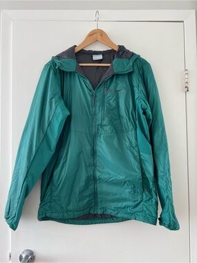 Columbia Men's Teal Hooded Windbreaker Jacket